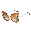Luxury Diamond Cat Eye Sunglasses Women Fashion Oversized Butterfly Sun Glasses Female Steampunk Goggles Eyewear Shades Oculos