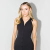 Bornladies Summer Sleeveless Single Breasted Dress Fashionable Ladies Slim Fit Collar Solid Color Long Dresses Women's Clothing