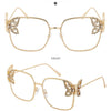 Oversized Square Sunglasses Women Rhinestone Butterfly Frame Sun Glasses 2025 Luxury Brand UV400 Protection Eyewear For Ladies