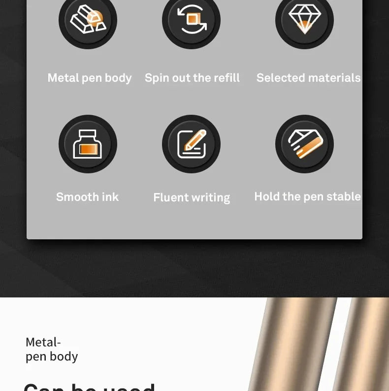 DELI Metal Sign Pen 0.5mm Gel Ink Pens Golden Silver Color Metallic Writing Pen Office Supplies