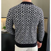 Autumn Winter Velvet Knitted Sweater Men's Long Sleeve Round Necked Sweater Slim Fit Casual Business Knitwear Tops Men Clothing