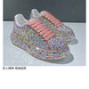 Leather Women Shoes Autumn Spring  New Style Fashion Platform Shoes Ins Platforms Sneakers Tide Shine Bling Rhinestone Shoes