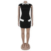 Ladies Streetwear Sleeveless Bodycon Dress 2024 Summer Autumn Women Mini Dresses Women Sweatshirts White Black Dress Clothing