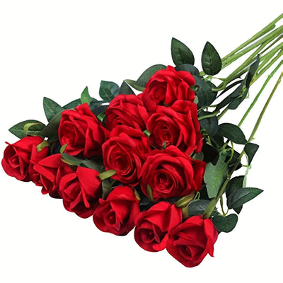 20pcs Realistic Artificial Rose Bouquet for Weddings, Birthdays, and More for Floral Arrangements and Home Decor