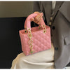Quilted Pattern Solid Color Pu Handbag With Pendant Decoration, Versatile Noble Women's Crossbody Bag, Fashionable Handbag