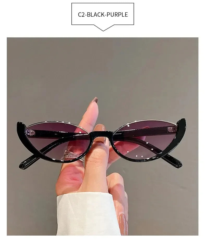 Half Frame Cat-eye Sunglasses Fashion Style Colored Women's Sunglasses Uv400 Fashion Shades Eyewear Summer Anti UV Sunglasses