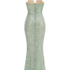Sexy Halter Deep V Neck Sequins Maxi Dress Women Green Sleeveless Backless Sequined Slim Long Dresses Celebrity Party Gowns