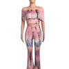 Women Sexy Bodycon 2 Piece Outfits V Neck Zip Up Long Sleeve Crop Top Midi Dress Skirt Set Plus Size Party Club Clubwear