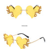 Rimless Sunglasses Women Luxury Brand Rhinestone Sun Glasses Ladies Cute Heart Shape Punk Party Eyewear очки від сонця женские