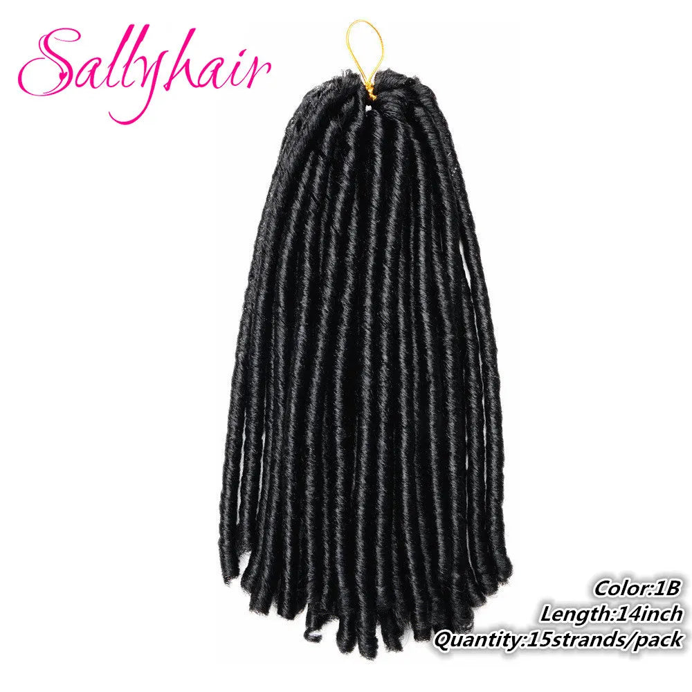 Sallyhair Synthetic Faux Locs 14inch 70g/pack Crochet Braiding Hair Extensions Afro Hairstyles Soft Dreadlock Crochet Braids