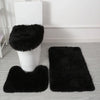 3PCS/set Solid Color Home Carpets Toilet Lid Cover Rugs Kit Non-slip Foot Mat for Bathroom Floor Bath Rug Foot Mat