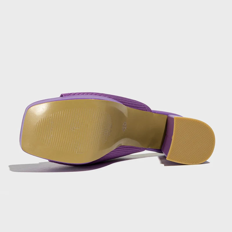 Aneikeh Summer Knitting yarn Pleated Platform Rome Shallow Thick Bottom Peep Toe Thin Heels Women Sandals Slip-On Party Shoes