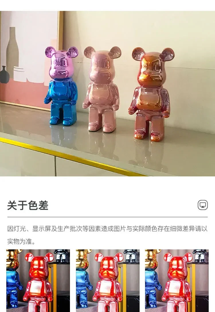 20/28/35cm Aesthetic Bear Figure Stautes Ceramics Violent Bear Figurines Sculptures Decor Luxury Room Decorations Home Ornament