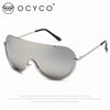 Metal Oversized Punk Sunglasses Women Semi Rimless Goggles Shield Lens Designer Big Shades Female Fashion Accessories