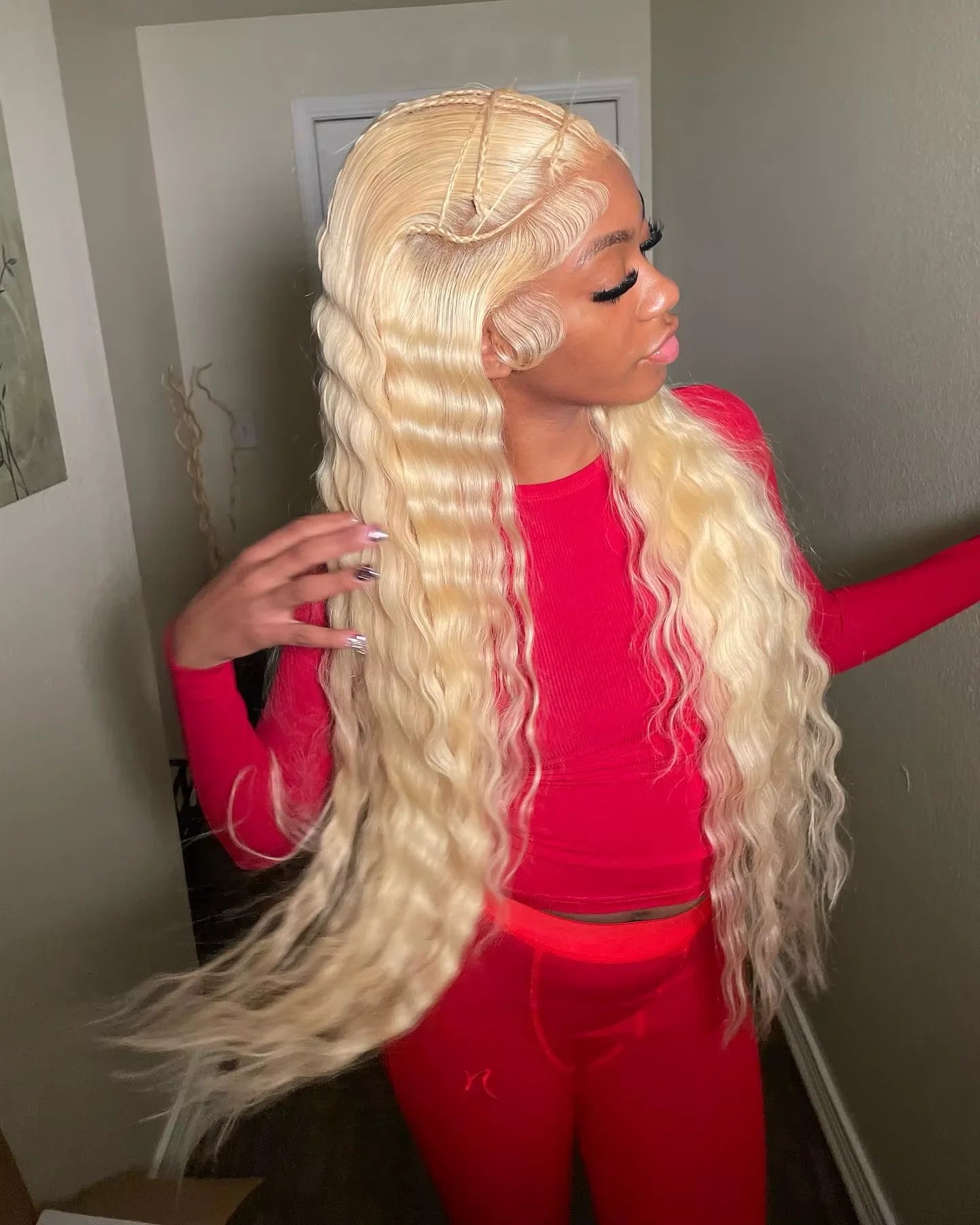 Deep Wave 13x6 HD Lace Frontal Human Hair Wig 30 40 Inch Curly 613 Honey Blonde Water Wave 13x4 Lace Front Wigs For Women 250%