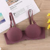 Explosive French Simple British Ice Silk Bra One Piece Thick Cup Girls Gathering No Steel Rings Women's Underwear
