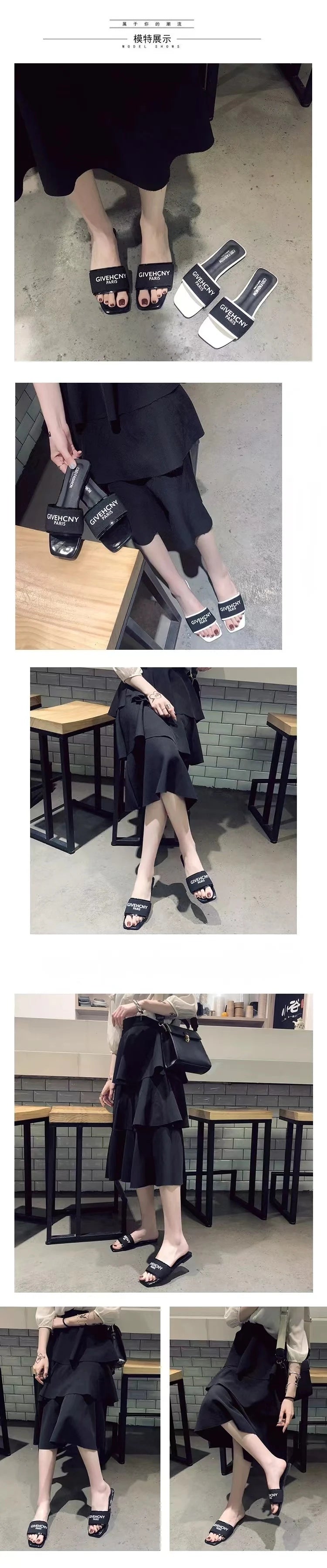 Luxury Design Women's Summer Letter Flat Heel Slippers 2024 Outdoor Trendy Ladies Sandals Female Beach Slippers