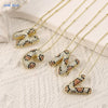 MHS.SUN New Leopard Bubble Letter Necklace Gold Plated Chunky Bubble Zircon 26 Initial Pendant Necklace Women Fashion Jewelry
