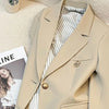 Suit jacket female 2024 early autumn new solid color high-grade feeling slim Joker casual fashion temperament slim top.