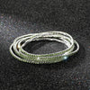 5Pcs/Lot Elastic Crystal Bracelets 2mm Charming Gold Color Crystal Rhinestones Metal Bangle Bracelet Jewelry DIY Gift