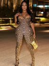 Joskaa Leopard Print Jumpsuits Women Hipster Sexy Spaghetti Strap Sleeveless Body-Shaping Rompers 2025 Party Clubwear Streetwear