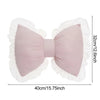 Pink Bow-shaped Pillow Ruffle Lace Decor Plush PP Cotton Filling Pillow Bed Couch Sofa Support Pillow Car Seat Companion Pillows