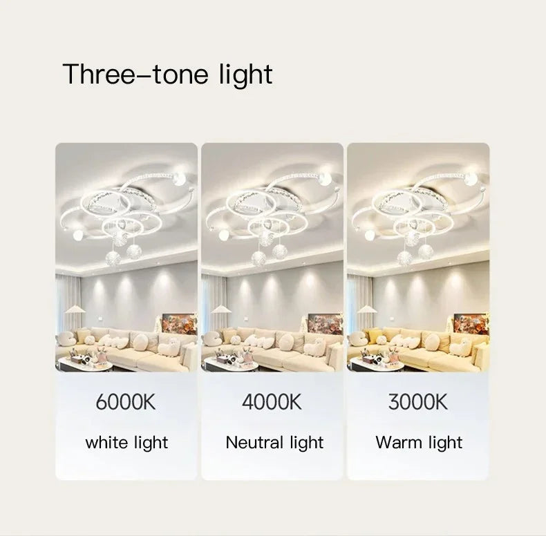 Modern Minimalist LED Ceiling Light Personalized Creative Ring Living Room Lights Gold Atmosphere Bedroom Study Chandelier
