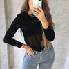 Summer Women T Shirt Girls T-Shirt Woman Clothes Long Sleeve Tops Spring Black Slim Tshirt Female Crop Top Tee Sexy Skinny Y2k