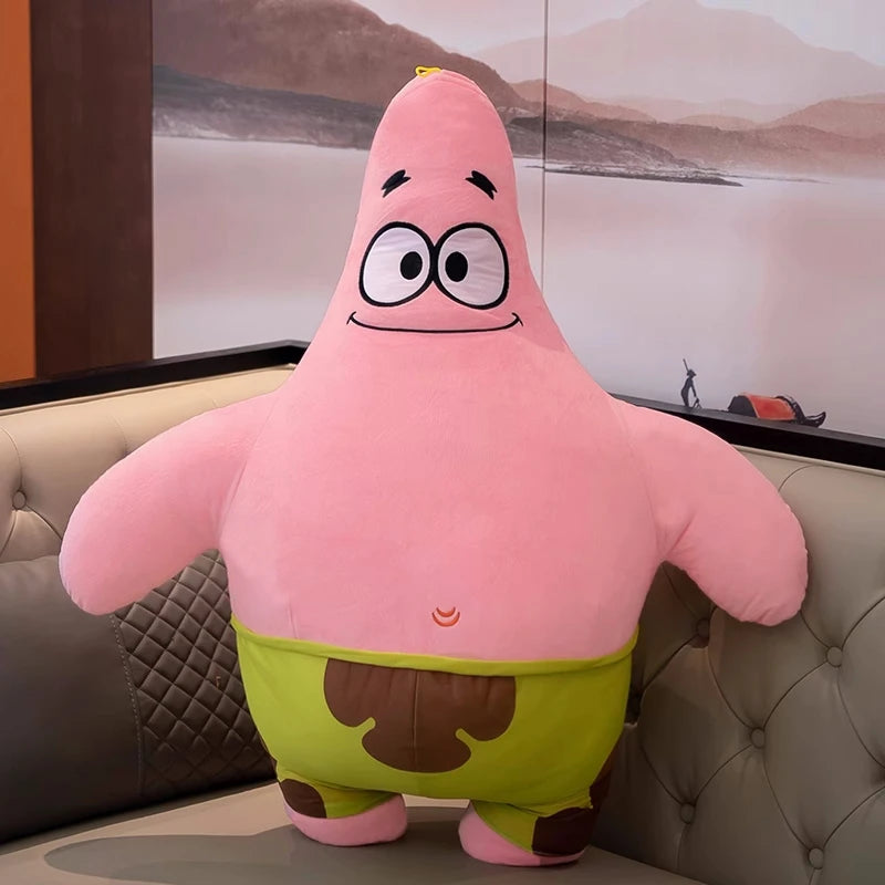 Big Size Cute SpongeBob Patrick Star Plush Toy Very Soft Hug Pillow Stuffed Cartoon Anime Plushies Kawaii Doll Xmas Gifts