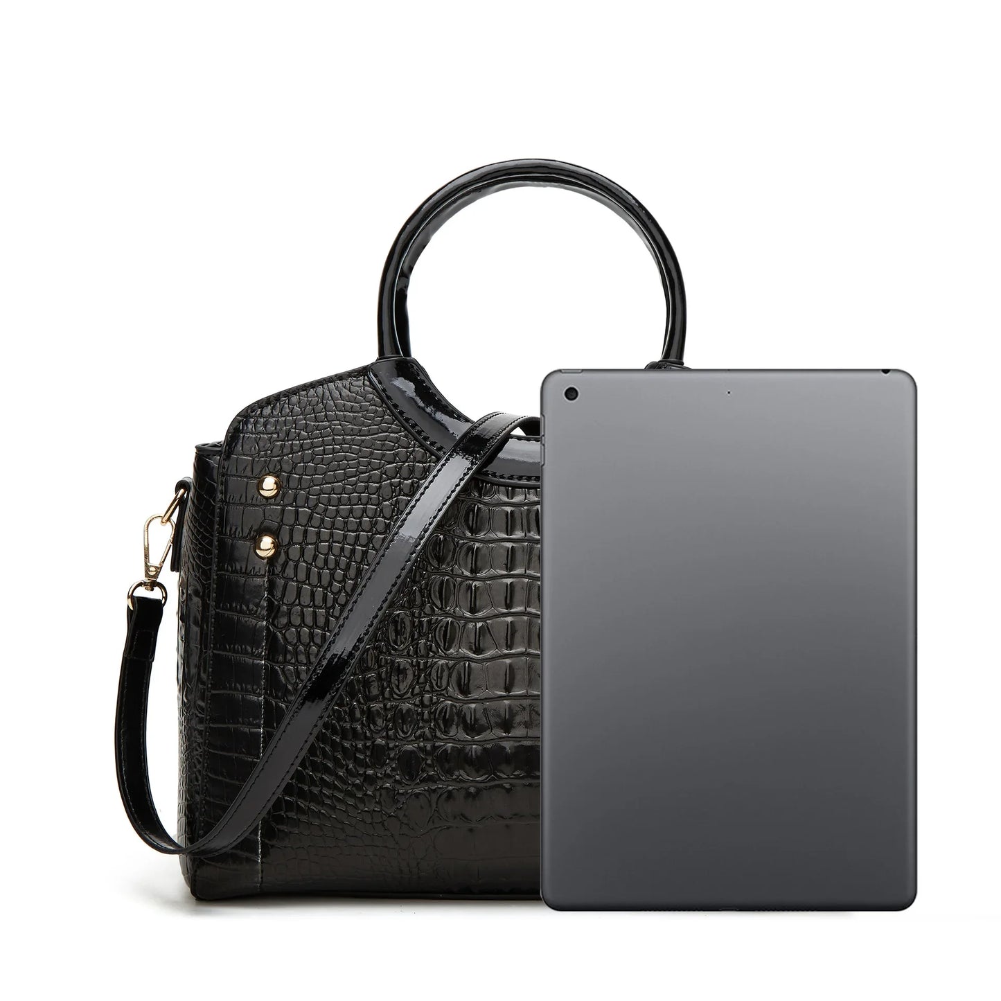 New Fashionable Large Capacity Crocodile Pattern Handbag Trendy Women's Crossbody Bag Quality Single Shoulder Bag Motorcycle Equ