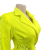 FANAN Elegant Women Double Breasted Tassel Hem and Long Sleeve Notched Collar Lace Waist Patchwork Blazer Dress Vestidos 2022