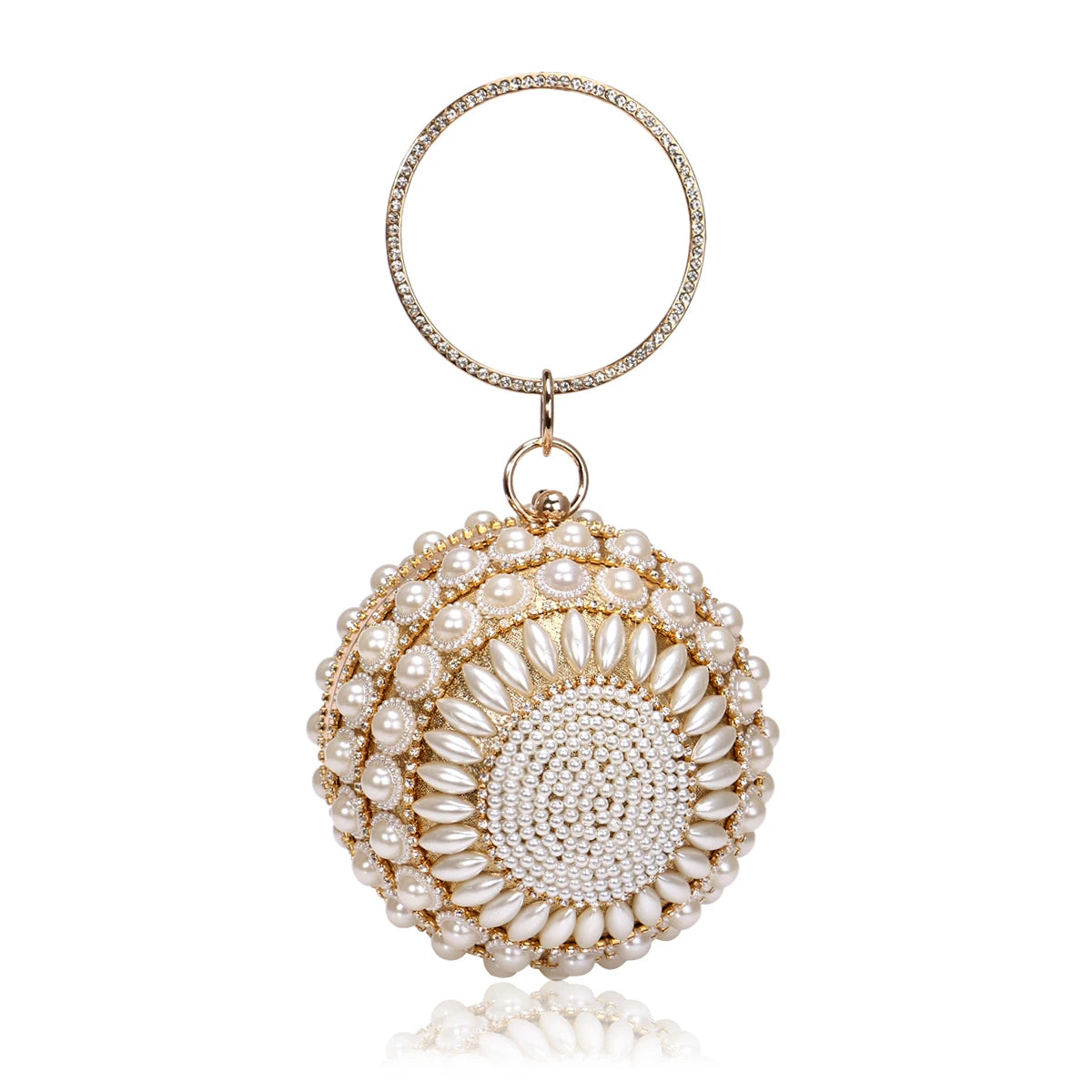 Women Evening Bags Pearl Lady Clutch Bags Beading Diamonds Party Wedding Prom Glitter Banquet Handbags Ball Design Handle Glamor
