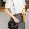 Classic Quilted Detail Square Bag, Solid Color Flap Shoulder Bag, All-Match Chain Bag