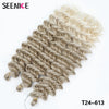 Deep Wavy Twist Synthetic Crochet Hair Afro Curly Hair African Crochet Braids Ombre Blonde Braiding Hair Extensions For Women