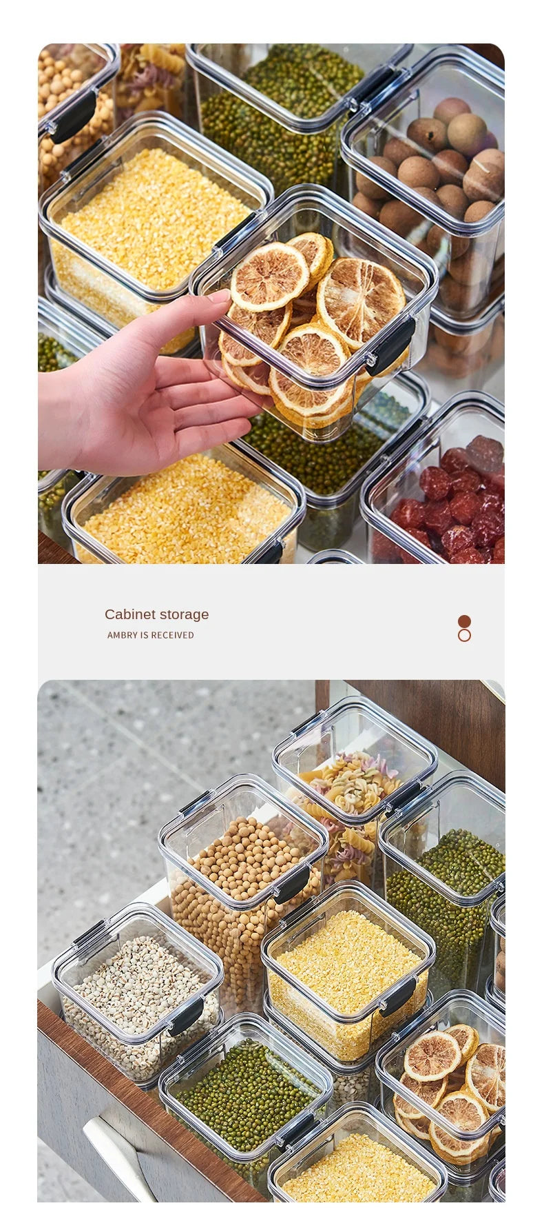 1PC Sealed Jar Airtight Container Grain Pasta Storage Box Plastic Moisture-proof Box Household Kitchen Organizer Seasoning Jars
