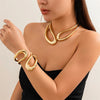 Exaggerated Heavy Metal Big Open Torques Choker Necklace fot Women Goth Adjustable Chunky Chain Grunge Jewelry Steampunk Men New