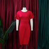 Dress Women Mid Length Dresses Green Slim Ruffles Bodycon Round Neck Short Sleeve Sexy Elegant Party High Waist Vestidos
