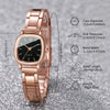 2PCS/Set Women Fashion Stainless Steel Quartz Watch & Love Heart Bracelet