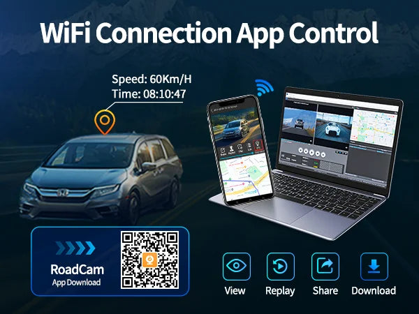 Imagebon 10.26" 4K ADAS Wireless CarPlay & Android Auto Dash Cam Night Vision 24h Park Monitoring Loop Recording GPS FM Car DVR