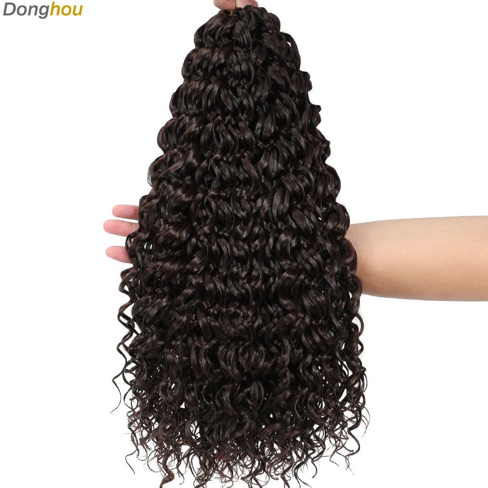Beach Curl Crochet Hair Gogo Curl Crochet Hair 18 Inch Ombre Brown Blonde Bug Ginger T30 Synthetic Deep Wave Twist Crochet Braid