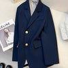 Suit jacket female 2024 early autumn new solid color high-grade feeling slim Joker casual fashion temperament slim top.