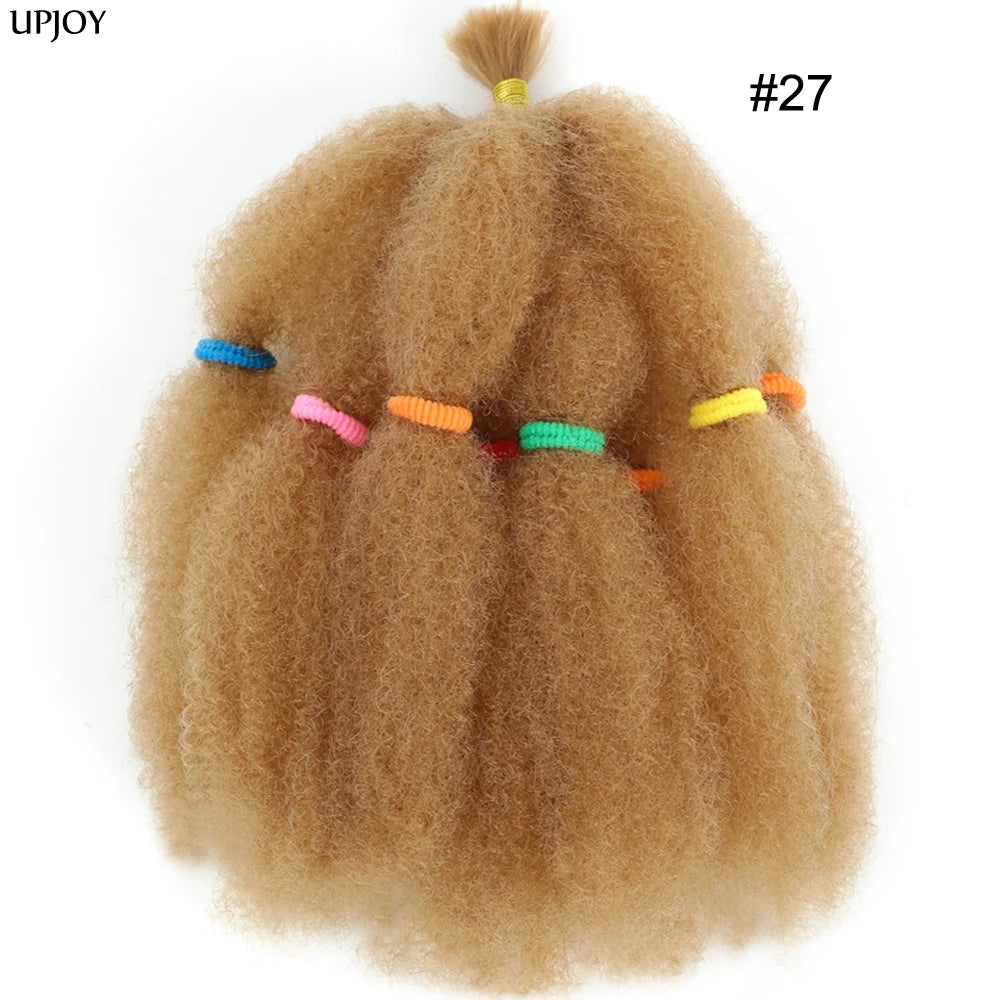Afro Kinky Curly Hair Bulk Synthetic 12inch Ombre Marley Twists Braiding Hair #1B 4 27 30 33 99J Green Ombre Purple Brown Colors