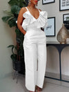 Wmstar Women's Two Piece Set V Neck  Solid Short Sleeve Office Lady Summer Office Lady Sexy Matching Suit Wholesale Dropshipping