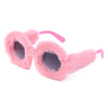 Cat Eye Sunglasses Women Punk Soft Fur Velvet Ladies Sun Glasses 2024 Luxury Brand Trendy Shades Eyewear Oculos De Sol Feminino