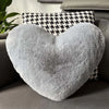 Faux Rabbit Fur Heart Pillow Decorative Pillows Plush Love Heart Shaped Fluffy Throw Pillow Cushion Valentine's Day Gifts 12/17"