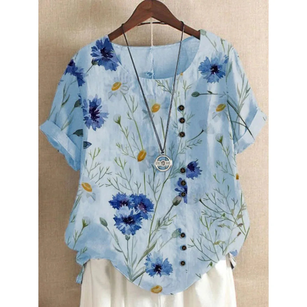 Summer Short Sleeve T-shirts Woman Camisetas Fashion Tops Tee Print Loose Tshirt Ladies Casual Blusas T Shirt Women Clothes