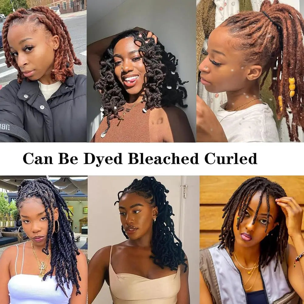Handmade Permanent Locs Thickness Dreadlock Extensions Soft 100% Human Hair Locs Extensions Natural Black For Women Men Full