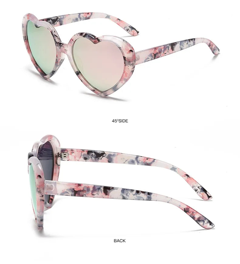 New Love Heart Shaped Polarized Sunglasses Women Fashion Cute Retro Vintage Gradient Sun Glasses UV400 Protection Unisex Eyewear