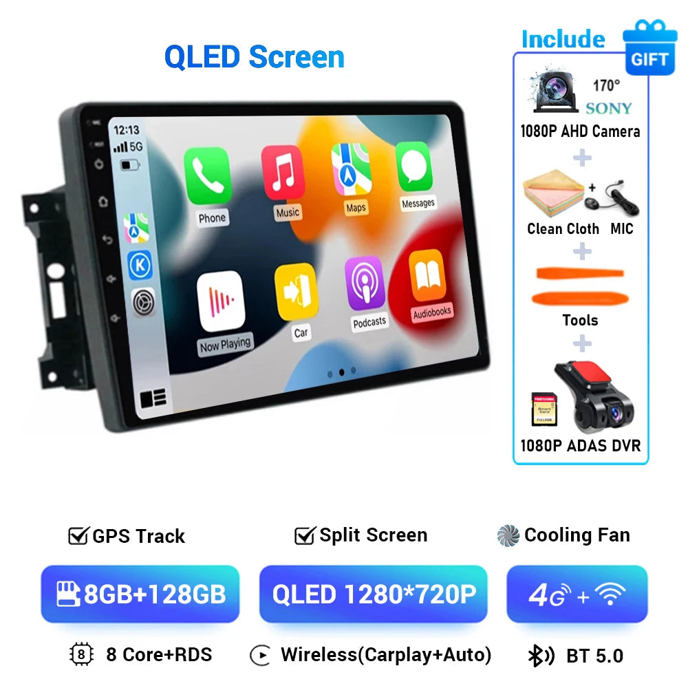 Android 14 Auto Car Radio For Jeep Compass Grand Cherokee Wrangler Chrysler Sebring Town Country Dodge Charger Multimedia Player