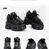 New Punk Style Women Shoes Lace-up Heel Height 6CM Platform Shoes Woman Gothic Ankle Rock Boots Metal Decor Woman Sneakers